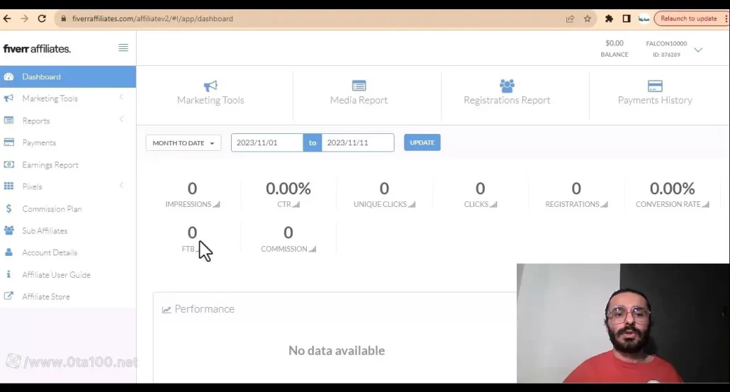 این قسمت مربوط به پنل کاربری و داشبورد شما در وب سایت فایور است
