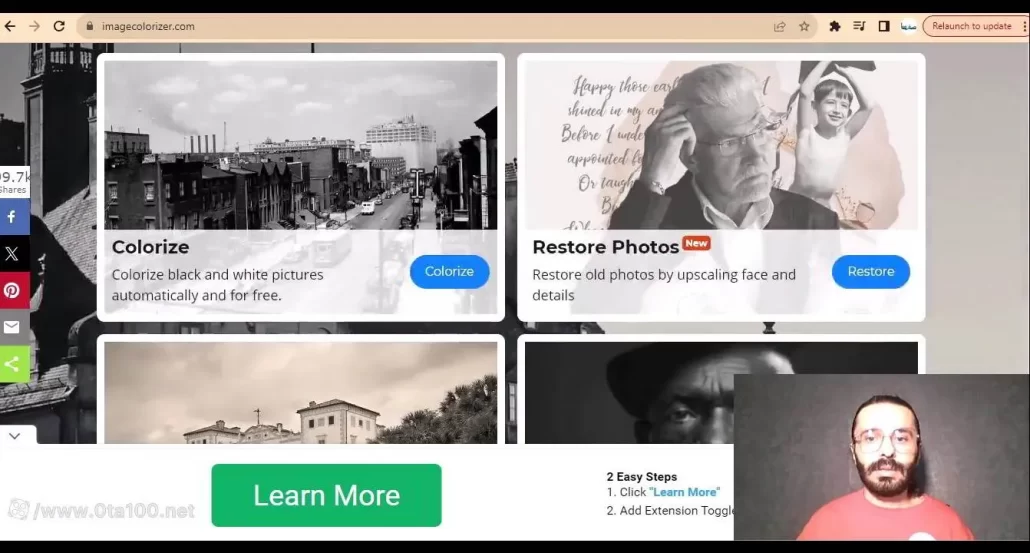 در سایت imagecolorizer می توانید لاگین و ثبت نام کنید و به راحتی ادیت های لازم را انجام دهید.