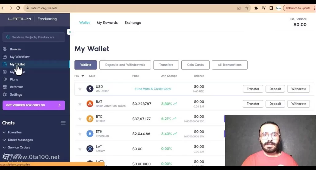 آموزش کار با سایت Latium، از قسمت ولت به کیف پول و پرداختی های سایت دسترسی پیدا می کنید