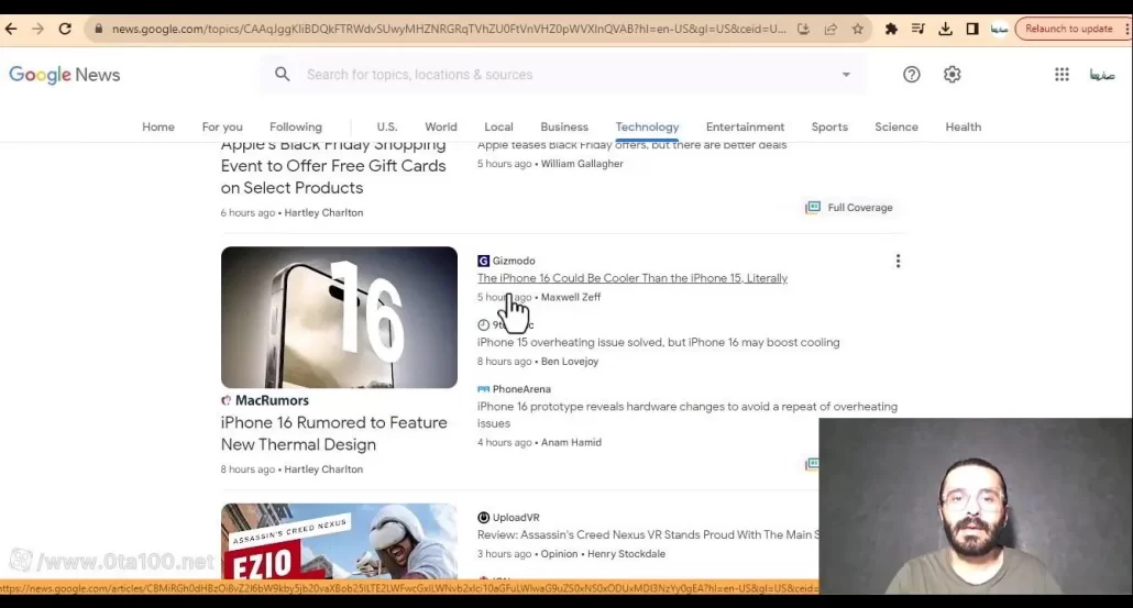 در  News.google.com، مطالبی که توسط کراولرها ایندکس شده است را مشاهده خواهید کرد.