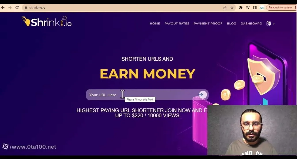 ثبت نام در وب سایت shrinkme.io بهترین راه کسب درآمد دلاری