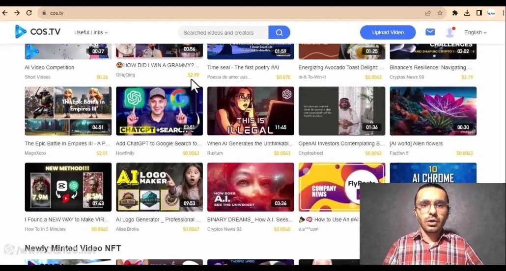 سایت cos.tv چیست؟ 
یک وب سایت که کاربران با کلیک روی ویدئوهای آن، درامد میگیرند