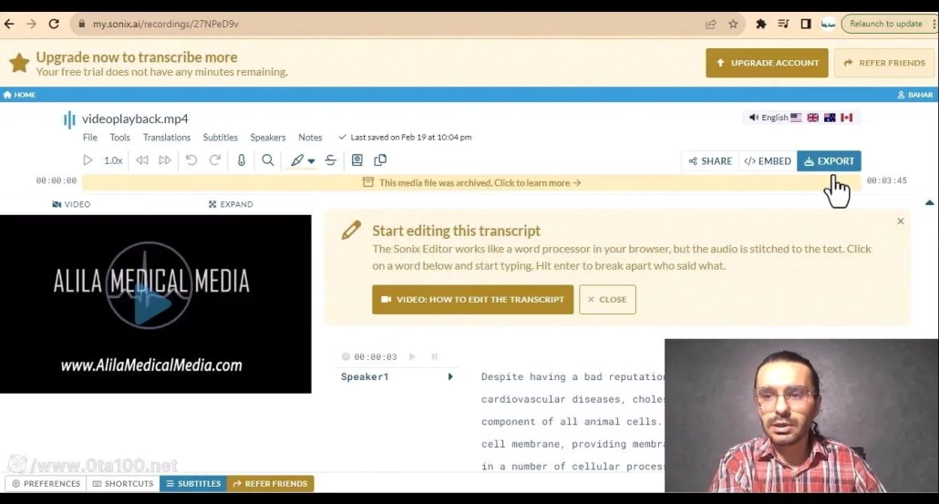 روی گزینه اکسپورت export بزنید و فرمت مورد نیاز خود را انتخاب نمایید.