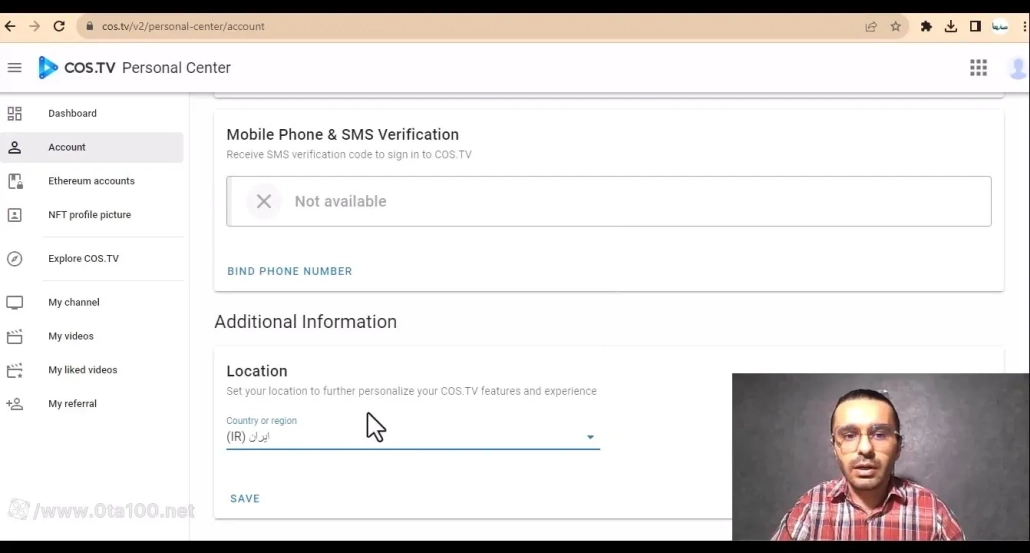 مراحل تسویه حساب درآمد دلاری با تماشای ویدئو در سایت cos tv