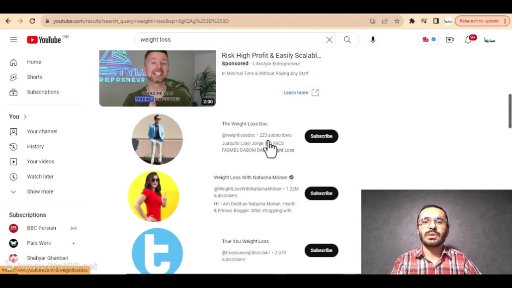 در یوتیوب می توانید چنل هایی که زیر 1000 سابسکرایبر دارند را انتخاب نمایید